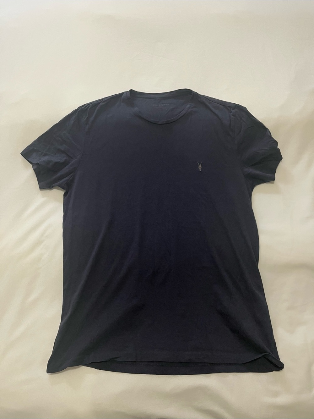 AllSaints Men's Navy Short Sleeve Crew Neck Tee
